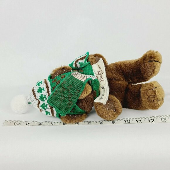 Vintage 80s Swib Christmas Caroling Bear 13 in Plush Brown Hat Scarf Stuffed Toy - Picture 6 of 6